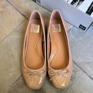 DV by Dolce Vita Blush Patent Cap-Toe Ballet Flats with Bow